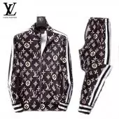 hommes sportswear louis vuitton tracksuits survetement stand collar classic printing lv brown